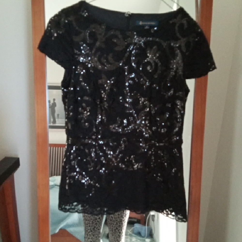 Brooks Brothers Black Sequin Blouse